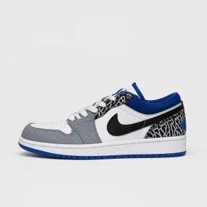 کتونی نایک Air Jordan 1 Low سفید آبی مشکی طوسی