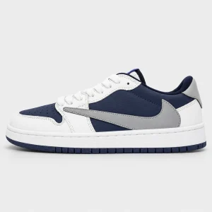 کتونی نایک Air Jordan 1 Low Travis Scott سفید سرمه ای طوسی