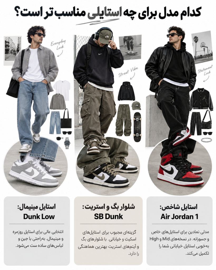 برای استایل روزمره Dunk بهتر است یا Jordan؟